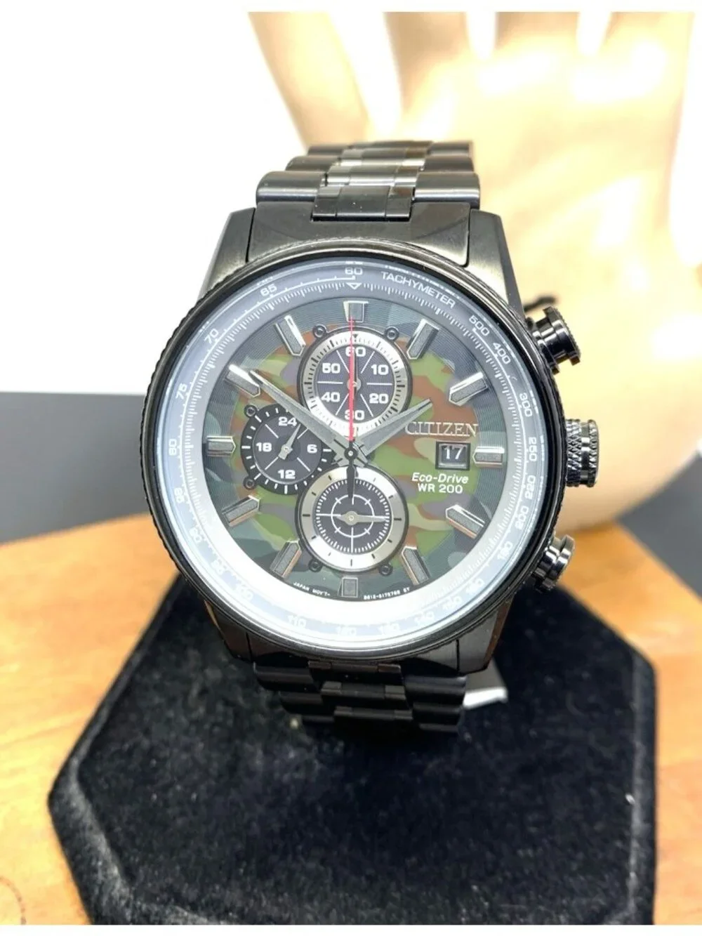 Citizen Men's Watch Nighthawk CA0805-53X Eco-Drive Chronograph Camo Black Steel